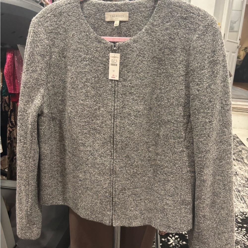 Talbots Heather Gray Lined pea coat